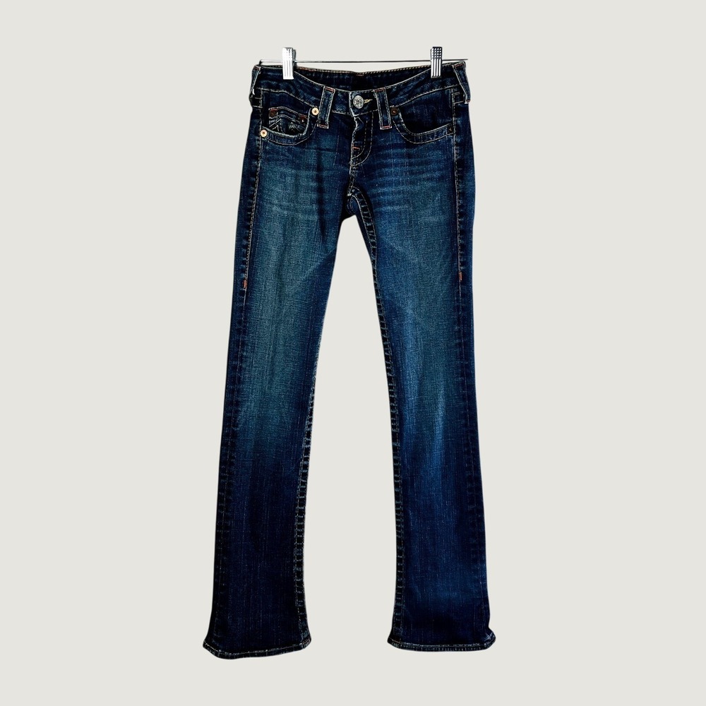 True Religion Jeans Women 27 Blue Lexi Bootcut Low Rise Horseshoe Y2K Denim